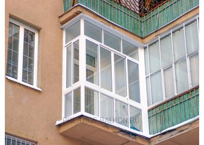 Французское остекление балкона алюминиевыми окнами от пола до потолка в Жуковском