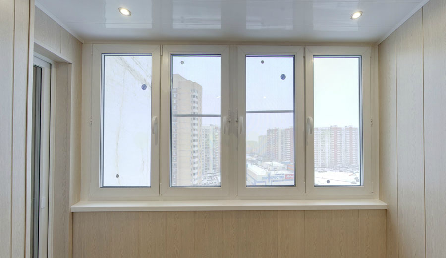 Тёплое остекление балкона профилем КВЕ и отделкой панелями ПВХ в Жуковском