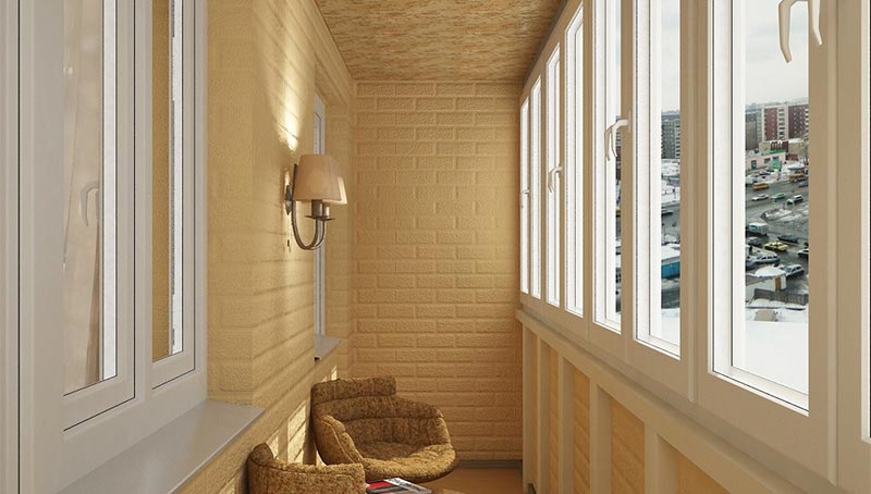 Теплое остекление с утеплением и отделкой декоративным кирпичом в Жуковском